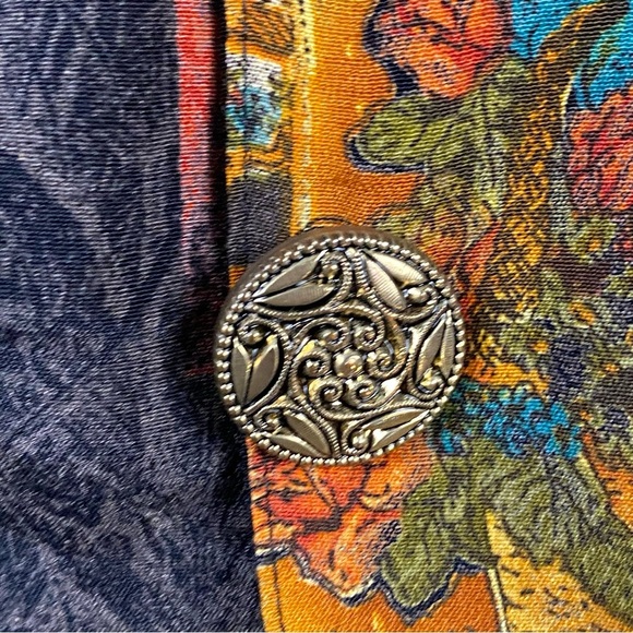 Vintage CAROLE LITTLE Blazer Women 16 Patchwork Art To Wear Oversized Rayon USA - Picture 6 of 15